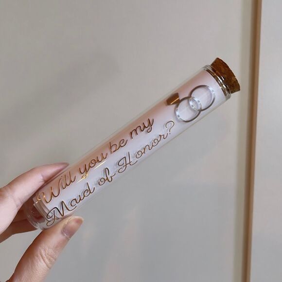 NWT Wool + Pepper Co. Maid of Honor Ask Glass Test Tube - Message in a Bottle - Picture 6 of 6